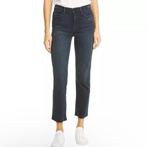 Frame Le High Straight Jeans Women’s Size 28 Seaway Rips Blue Raw Hem Cropped